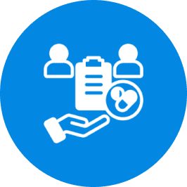 Icon showing collaboration, time management, and task handling.