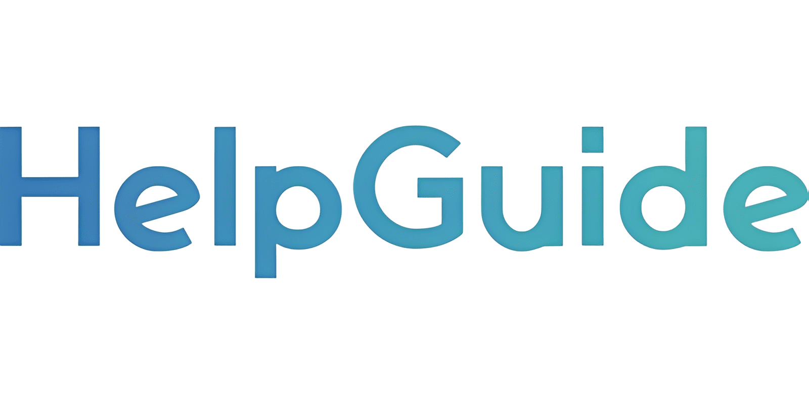 HelpGuide text in modern font